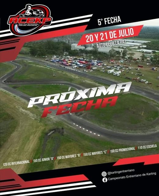 20 y 21 de julio se viene la 5ta  fecha del Campeonato Entrerriano de Karting en La Paz