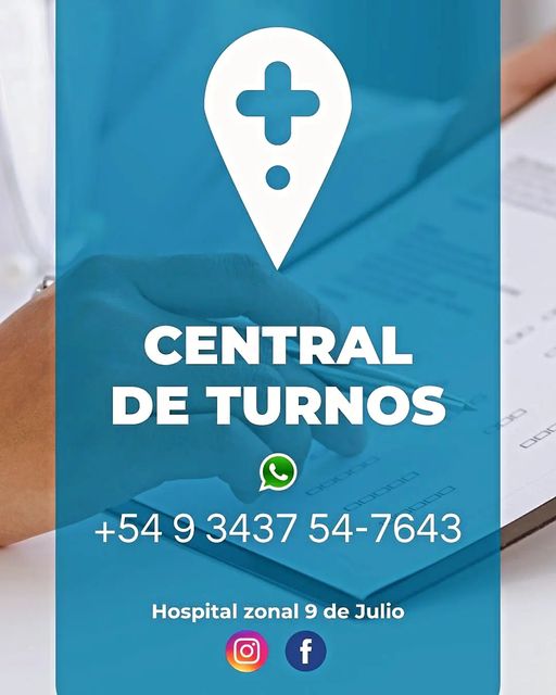 Hospital 9 de julio que los turnos para atención médica de consultorio externo se podrán realizar por teléfono.