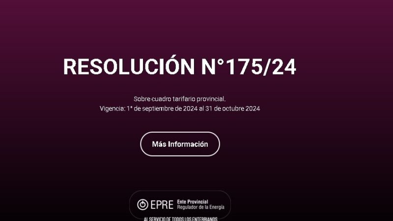 El EPRE modificó el cuadro tarifario tras la “suspensión transitoria y excepcional” del ajuste del Valor Agregado de Distribución (VAD).